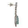 Image 2 : 4.96 ctw Paraiba Tourmaline and Diamond Earrings - 18KT White Gold