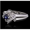 14KT White Gold 0.41 ctw Sapphire and Diamond Ring