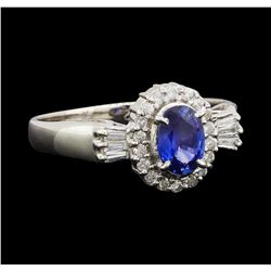 0.53 ctw Sapphire and Diamond Ring - Platinum