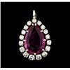 1.70 ctw Pink Sapphire and Diamond Pendant - Platinum