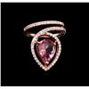2.36 ctw Pink Tourmaline and Diamond Ring - 14KT Rose Gold