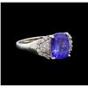 2.51 ctw Tanzanite and Diamond Ring - 14KT White Gold