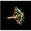 1.46 ctw Emerald and Diamond Ring - 14KT Yellow Gold