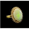 3.87 ctw Opal and Diamond Ring - 18KT Yellow Gold
