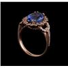 Image 4 : 3.93 ctw Tanzanite and Diamond Ring - 14KT Rose Gold