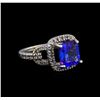 14KT White Gold 3.91 ctw Tanzanite and Diamond Ring