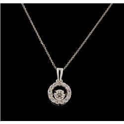 0.33 ctw Diamond Pendant With Chain - 14KT White Gold