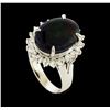 Image 4 : 4.08 ctw Black Opal and Diamond Ring - Platinum