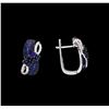 Image 2 : 1.10 ctw Sapphire and Diamond Earrings - 14KT White Gold