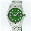 Rolex Stainless Steel Green Diamond and Emerald DateJust Men's Watch