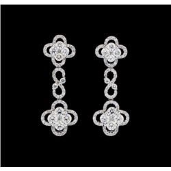 3.26 ctw Diamond Earrings - 18KT White Gold