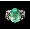 Image 2 : GIA Cert 8.92 ctw Emerald and Diamond Ring - 14KT White Gold