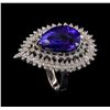 Image 4 : 14.71 ctw Tanzanite and Diamond Ring - 14KT White Gold