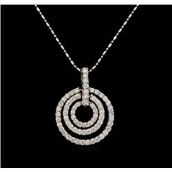 14KT White Gold 1.35 ctw Diamond Pendant With Chain