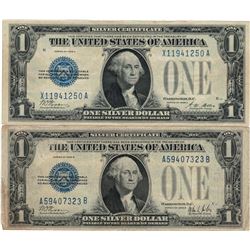 1928 $1 Silver Certificate Currency Lot of 2