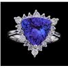 Image 2 : 2.85 ctw Tanzanite and Diamond Ring - 14KT White Gold