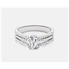 Cubic Zirconia and Diamond Ring - 14KT White Gold