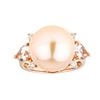 Pearl, Morganite and Diamond Ring - 14KT Rose Gold