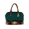 Green and Leopard Handbag