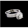 1.80 ctw Diamond Wedding Ring Set - 14KT White Gold