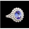 14KT White Gold 2.18 ctw Tanzanite and Diamond Ring