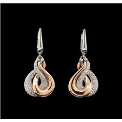 14KT Two-Tone Gold 0.53 ctw Diamond Earrings