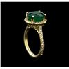 Image 4 : 4.45 ctw Emerald and Diamond Ring - 14KT Yellow Gold