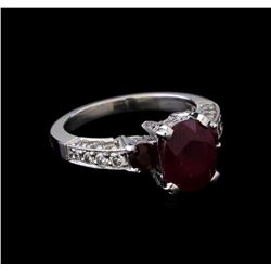 3.60 ctw Ruby and Diamond Ring - Platinum