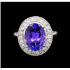 Image 2 : 14KT White Gold 5.61 ctw Tanzanite and Diamond Ring