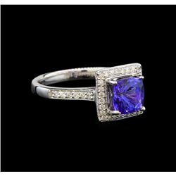 14KT White Gold 1.40 ctw Tanzanite and Diamond Ring