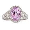 4.17 ctw Kunzite and Diamond Ring - 14KT White Gold