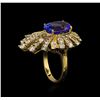 Image 4 : 5.82 ctw Tanzanite and Diamond Ring - 14KT Yellow Gold