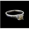 14KT White Gold 0.75 ctw Round Cut Fancy Brown Diamond Solitaire Ring