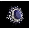 13.31 ctw Sapphire and Diamond Ring - 14KT White Gold