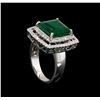 Image 4 : 14KT White Gold 6.03 ctw Emerald and Diamond Ring