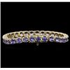 Image 2 : 13.60 ctw Tanzanite Bracelet - 14KT Yellow Gold
