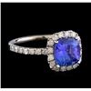 1.81 ctw Tanzanite and Diamond Ring - 14KT White Gold