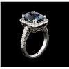 Image 4 : 6.83 ctw Tanzanite and Diamond Ring - 14KT White Gold