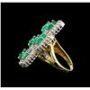 Image 3 : 14KT Yellow Gold 4.90 ctw Emerald and Diamond Ring