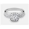 Cubic Zirconia and Diamond Ring - 14KT White Gold