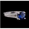 1.77 ctw Sapphire and Diamond Ring - 18KT White Gold