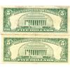 Image 2 : 1963 $5 VG/XF Red Seal Note Lot of 2