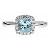 0.76 ctw Aquamarine and Diamond Ring - 14KT White Gold