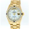 Image 1 : Rolex 18KT Gold Diamond and Sapphire Day-Date Men's Watch