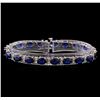 16.95 ctw Sapphire and Diamond Bracelet - 14KT White Gold