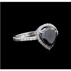 2.62 ctw Black Diamond Ring - 14KT White Gold