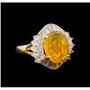 14KT Yellow Gold 4.43 ctw Opal and Diamond Ring