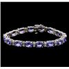 14KT White Gold 17.76 ctw Tanzanite and Diamond Bracelet
