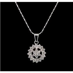 14KT White Gold 0.71 ctw Diamond Pendant With Chain