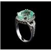 Image 4 : 9.47 ctw Emerald and Diamond Ring - 14KT White Gold
